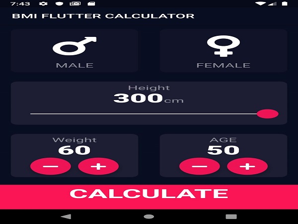 BMI Calculator Application ( Android )